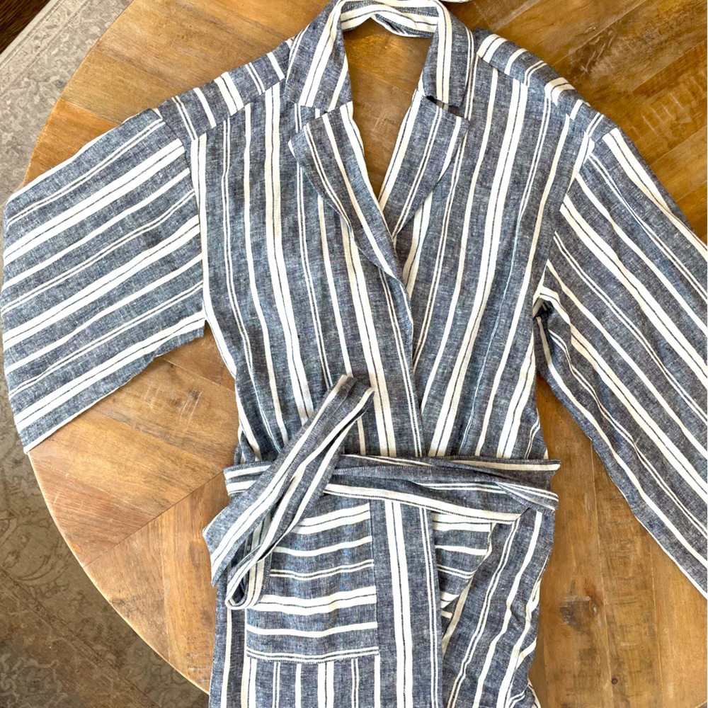 L’Academie Striped Wrap Top
